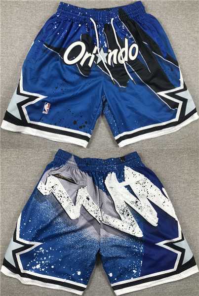Mens Orlando Magic Blue Shorts(Run Small)->nba shorts->NBA Jersey